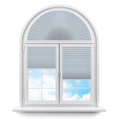 Плиссе арочные (шторы, жалюзи) силкшейд алю бело серый