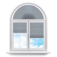 Плиссе арочные (шторы, жалюзи) скио перл серый